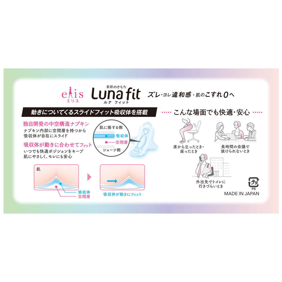 エリス素肌のきもちLuna fit ルナフィット（多い昼用）羽つき23cm 20コ