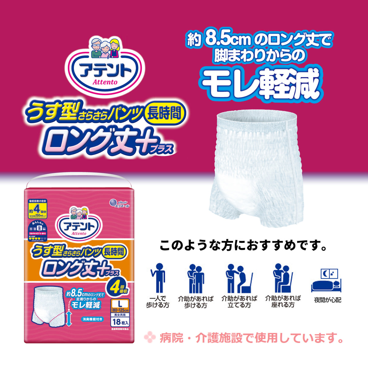 アテント さらさらパンツ 男女共用L～LLサイズ24枚入×2セット - 看護