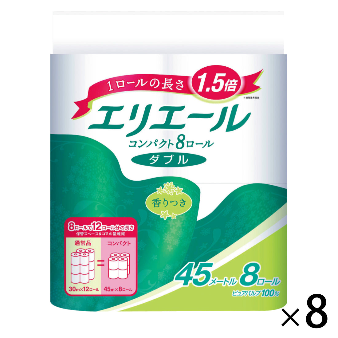 大王製紙 エリエールフラワープリント ダブル２５ｍ１２個×６