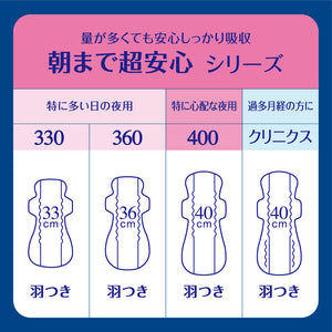 エリス 朝まで超安心 400（特に心配な夜用）羽つき 40cm 大容量16枚