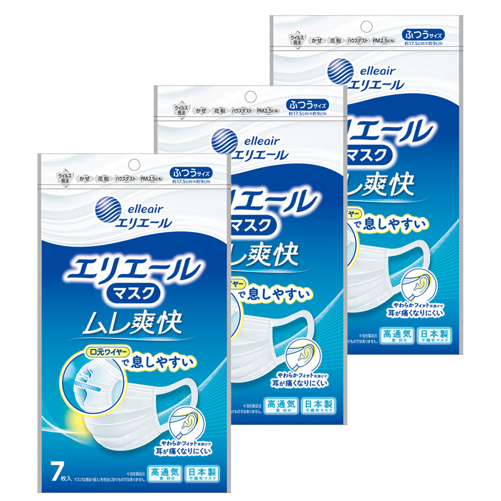 ［定期購入専用商品］エリエールマスク ムレ爽快 ふつうサイズ 7枚×3パック