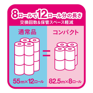 エリエールトイレットティシューコンパクト8ロール（シングル）×4