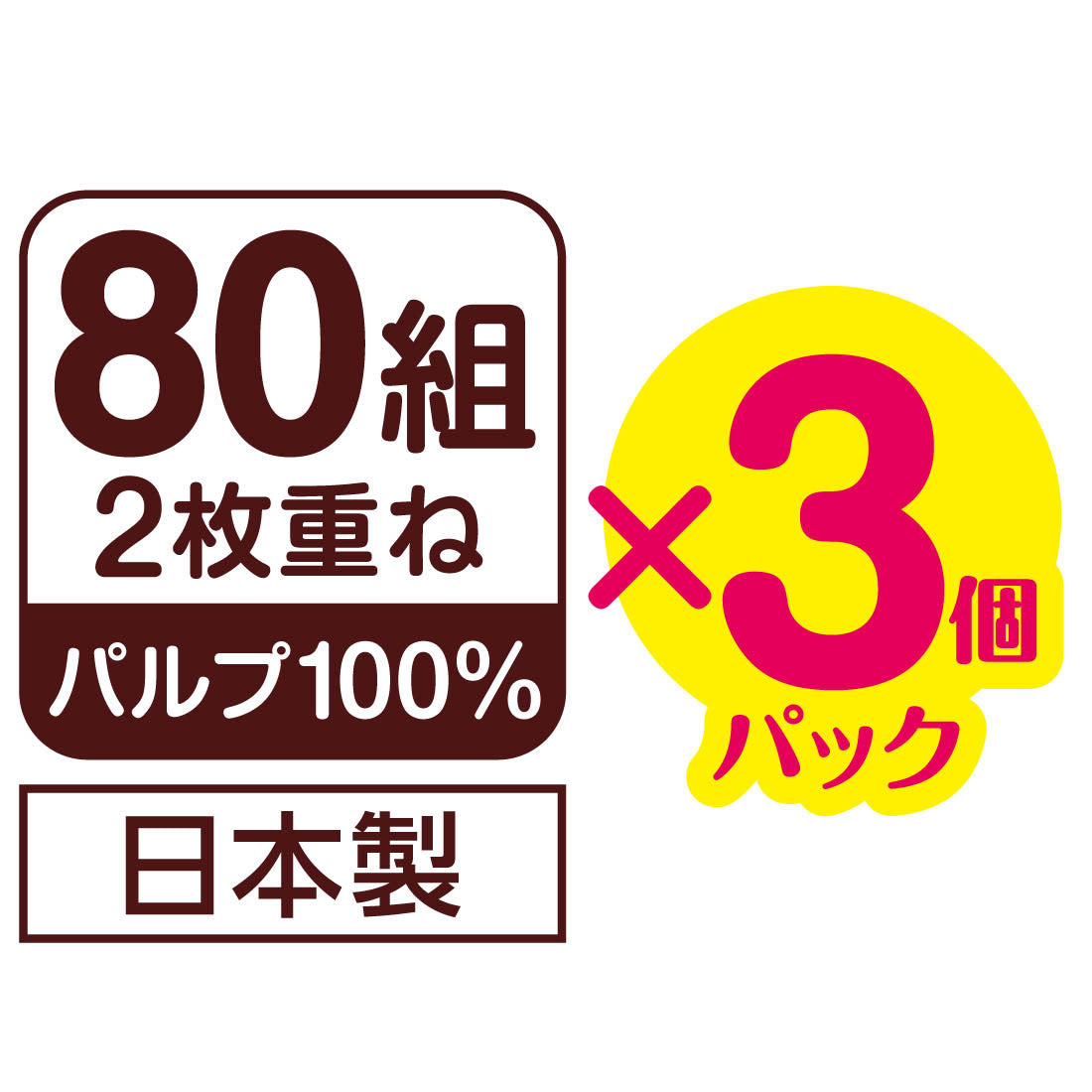 エリエール ラクらクックパパッと手軽に使えるキッチンペーパー 80組×3