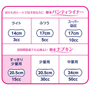 【アウトレット】ナチュラ　さら肌さらり　コットン100％吸水ナプキン　すっきり少量用32枚